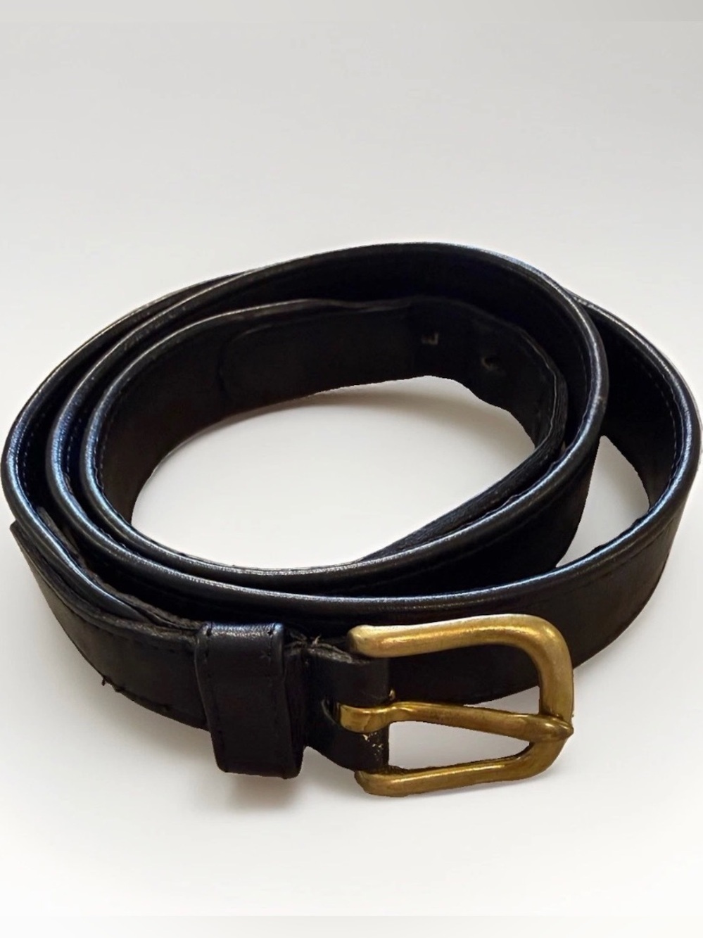 Coach Vintage Black Leather Belt Brass Buckle New York USA Made Large 36 Women’s